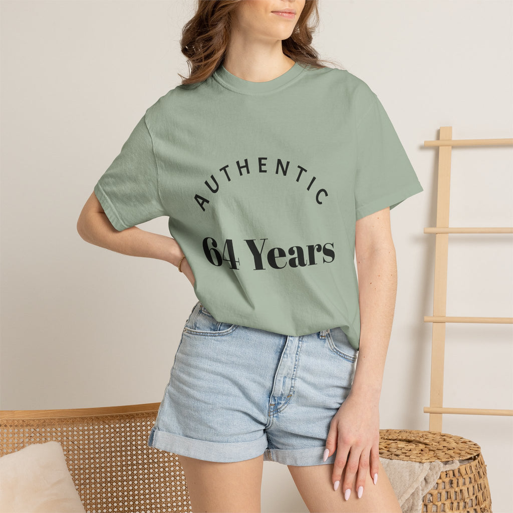 T-Shirt — "Authentic 64 Years" with Enchanted Mushroom Back Art