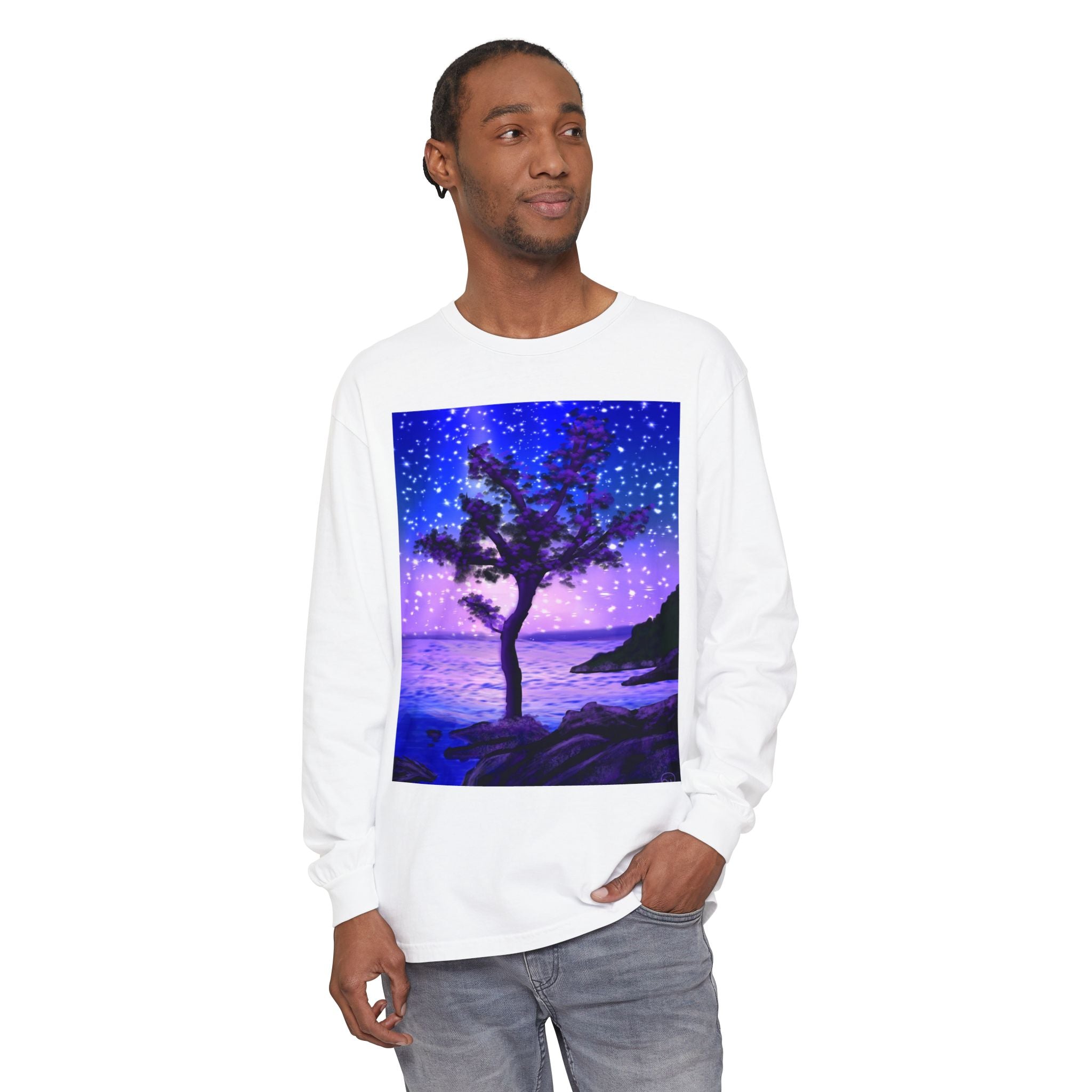 Starry Coastal Tree Long Sleeve Tee