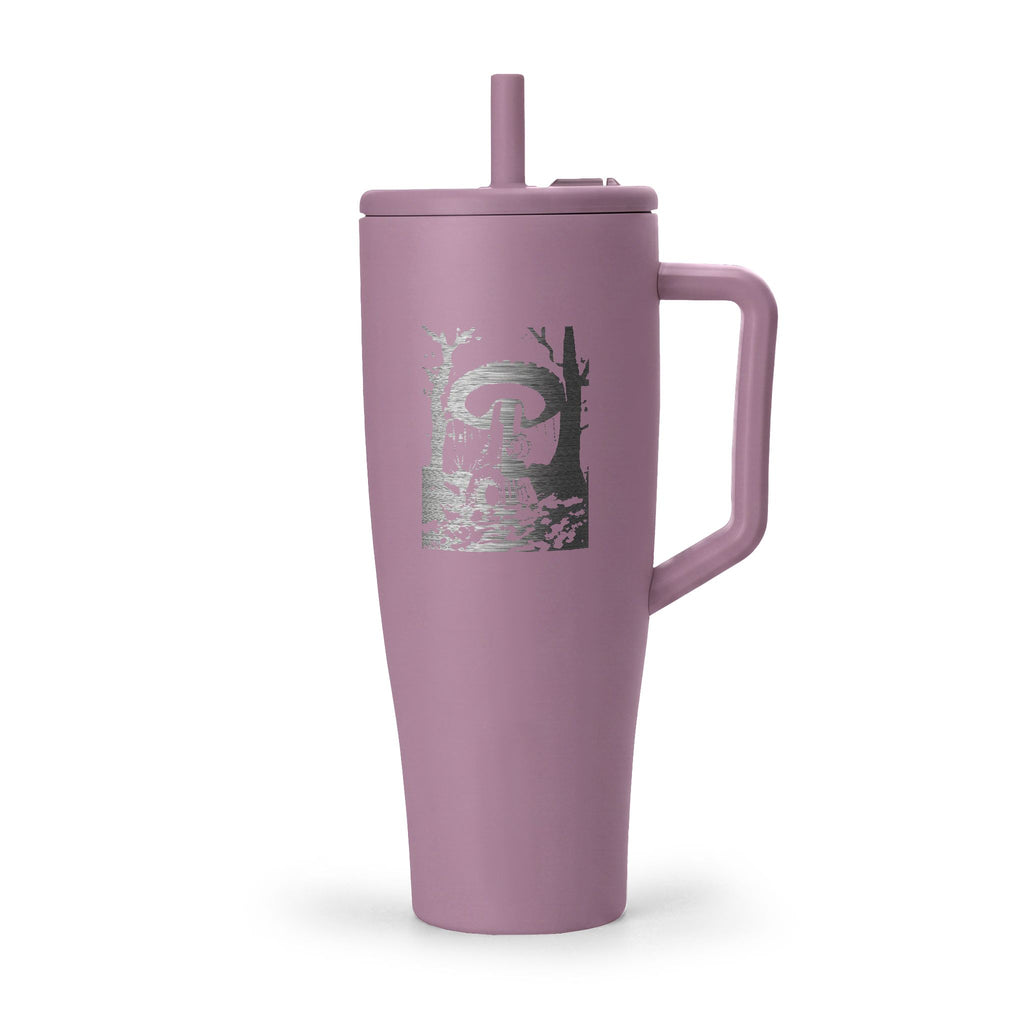 40oz Engraved Insulated Tumbler with Handle — Mushroom Forest Design