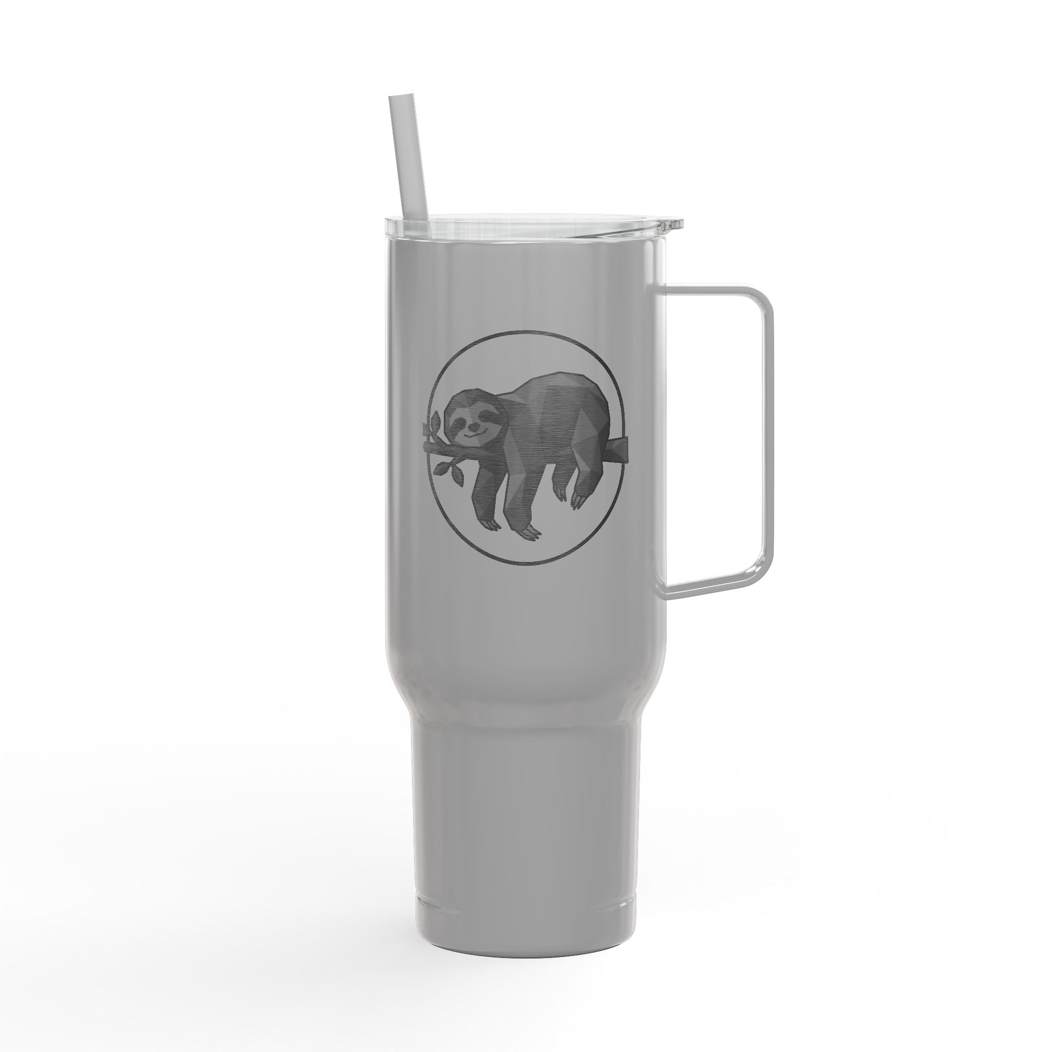 40oz Engraved Insulated Tumbler with Lid — Sloth Design