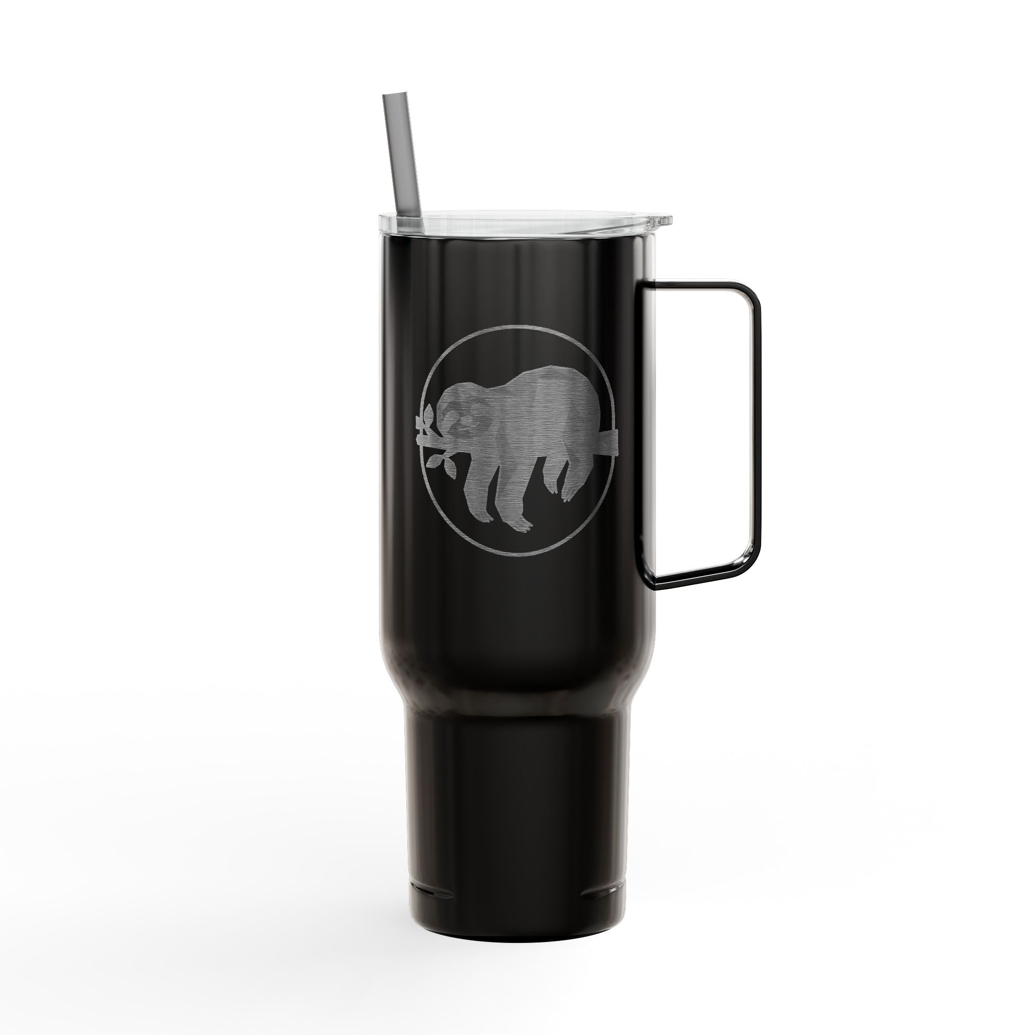 40oz Engraved Insulated Tumbler with Lid — Sloth Design
