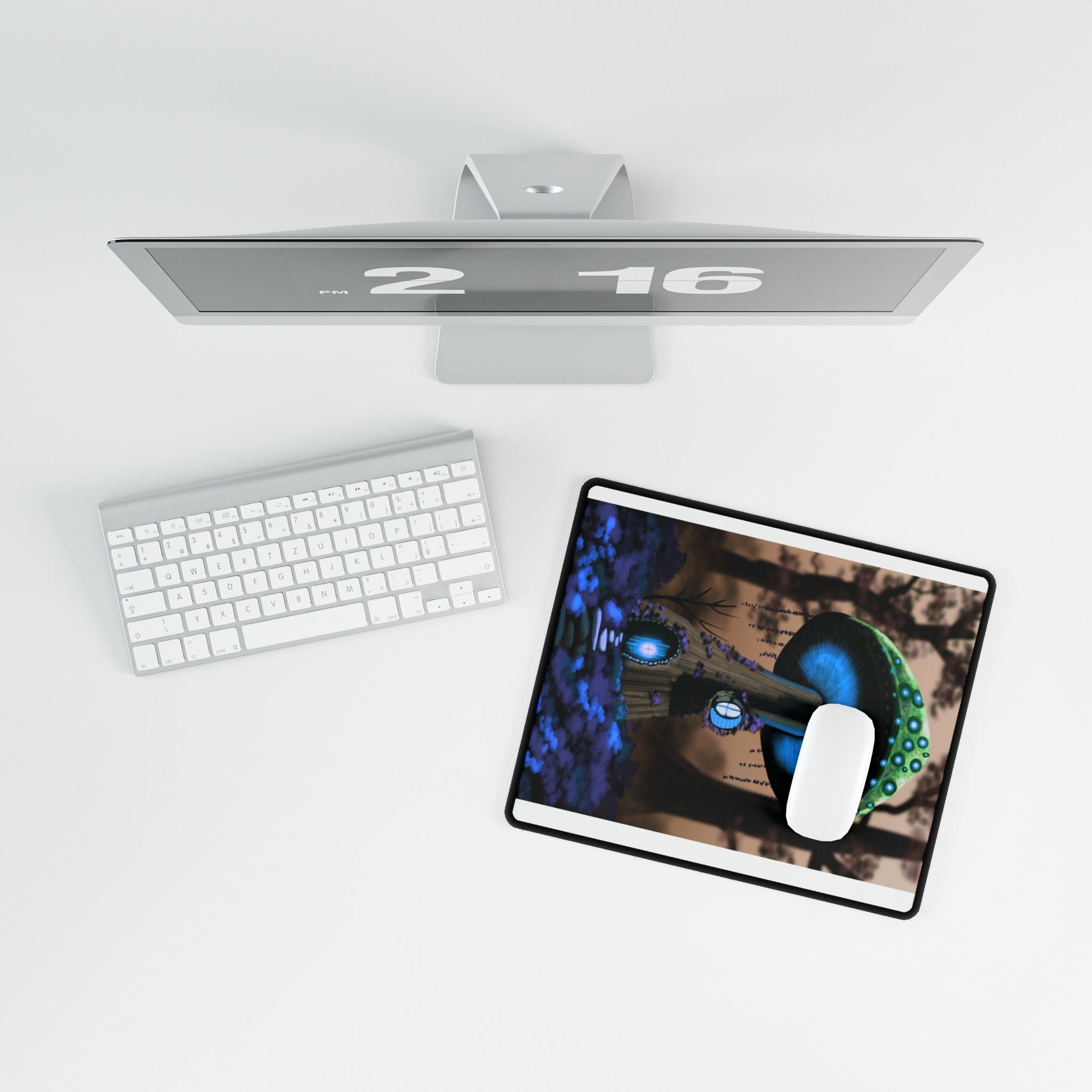 Mystic Glowing Mushroom Desk Mat — Fantasy Gaming Mouse Pad