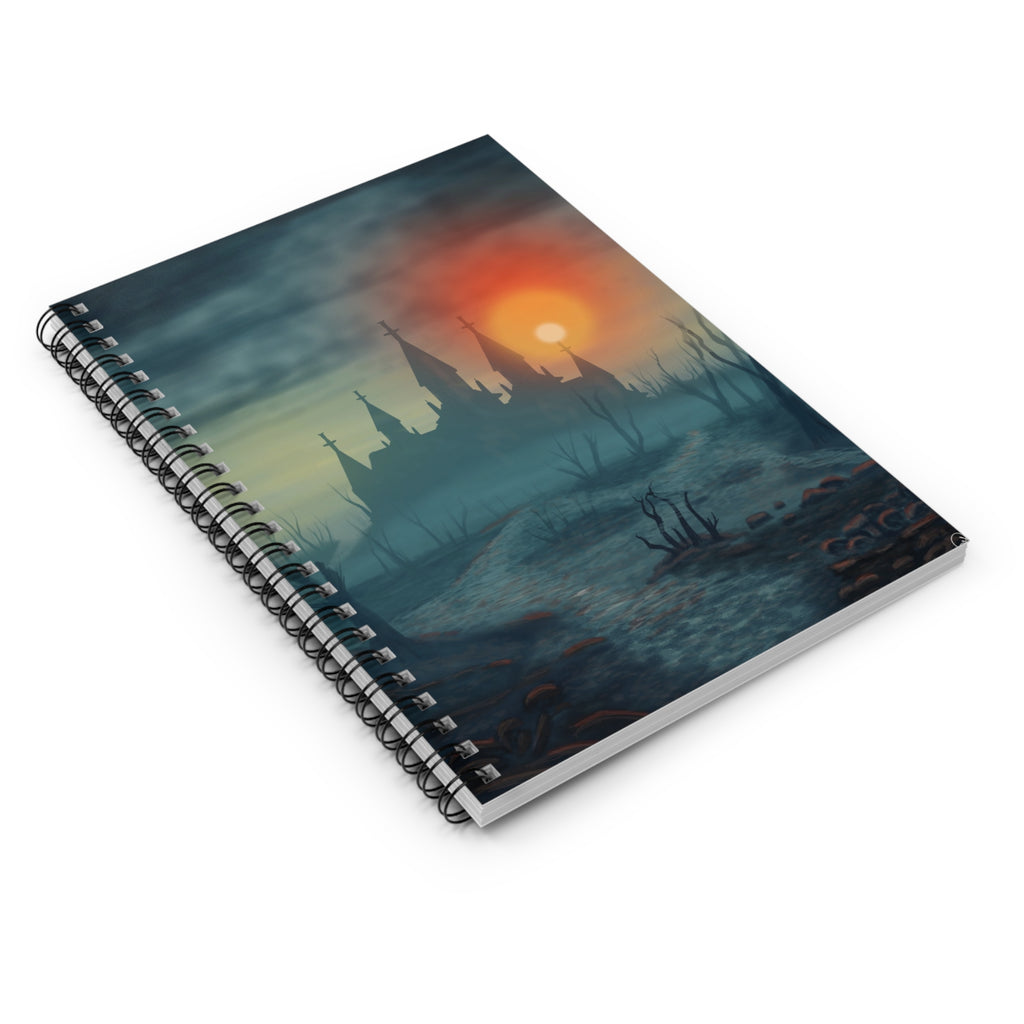 Haunted Castle Spiral Notebook — Ruled Journal for Gothic Horror Fans