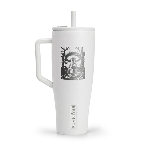 40oz Engraved Insulated Tumbler with Handle — Mushroom Forest Design