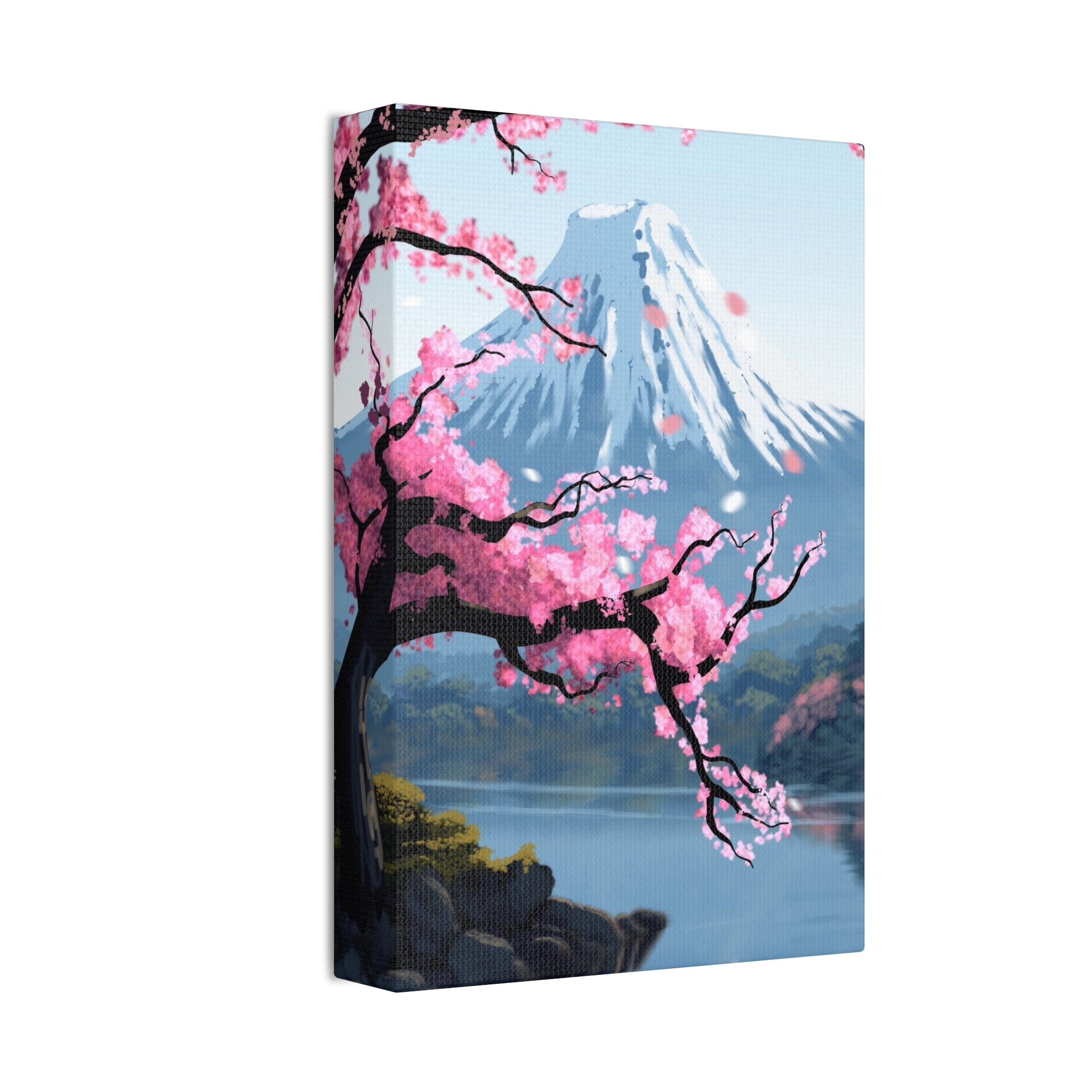 Canvas: Japanese Cherry Blossom Mount Fuji Stretched Wall Art