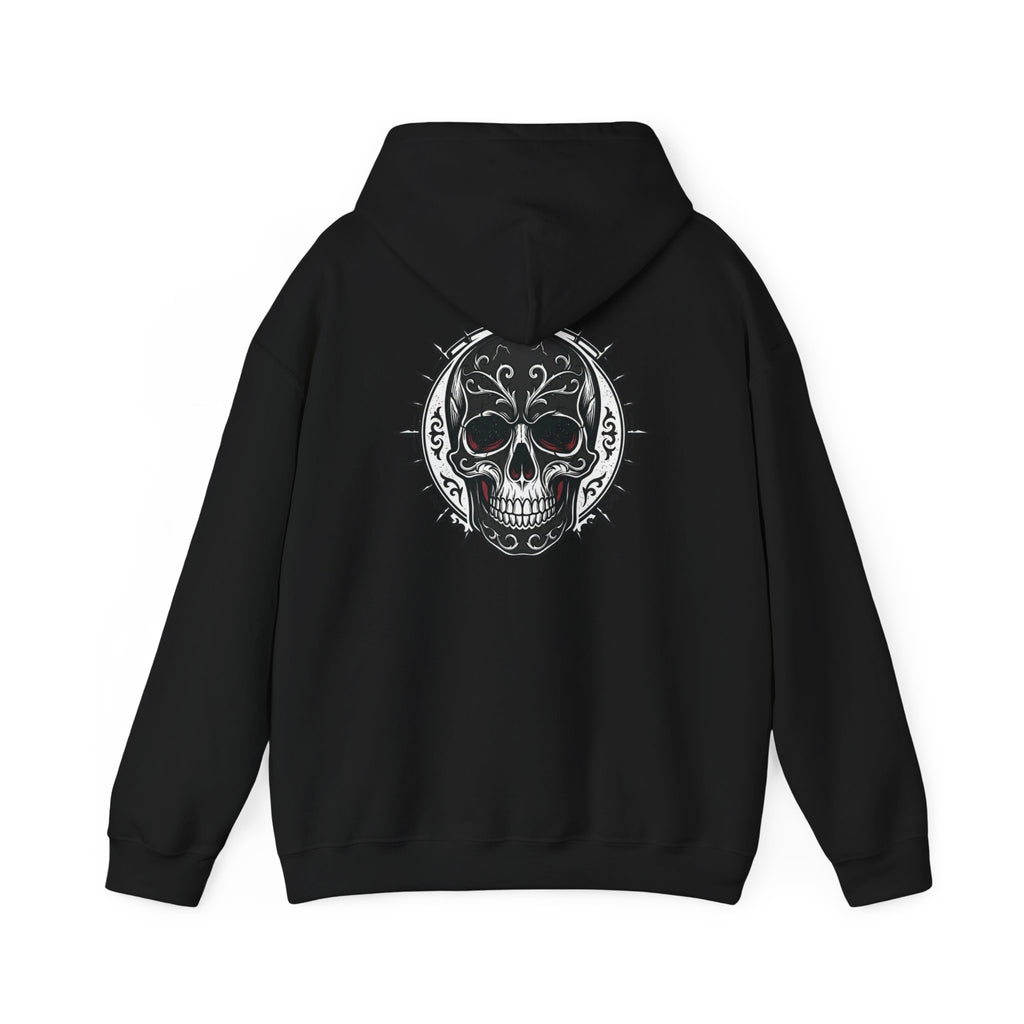 Skull & Rose Hoodie — Gothic Skull Rose Graphic Hooded Sweatshirt