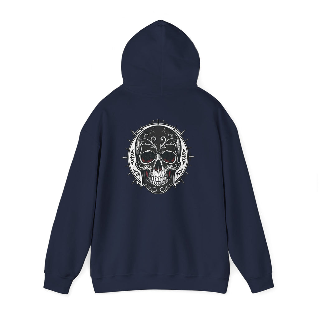 Skull & Rose Hoodie — Gothic Skull Rose Graphic Hooded Sweatshirt