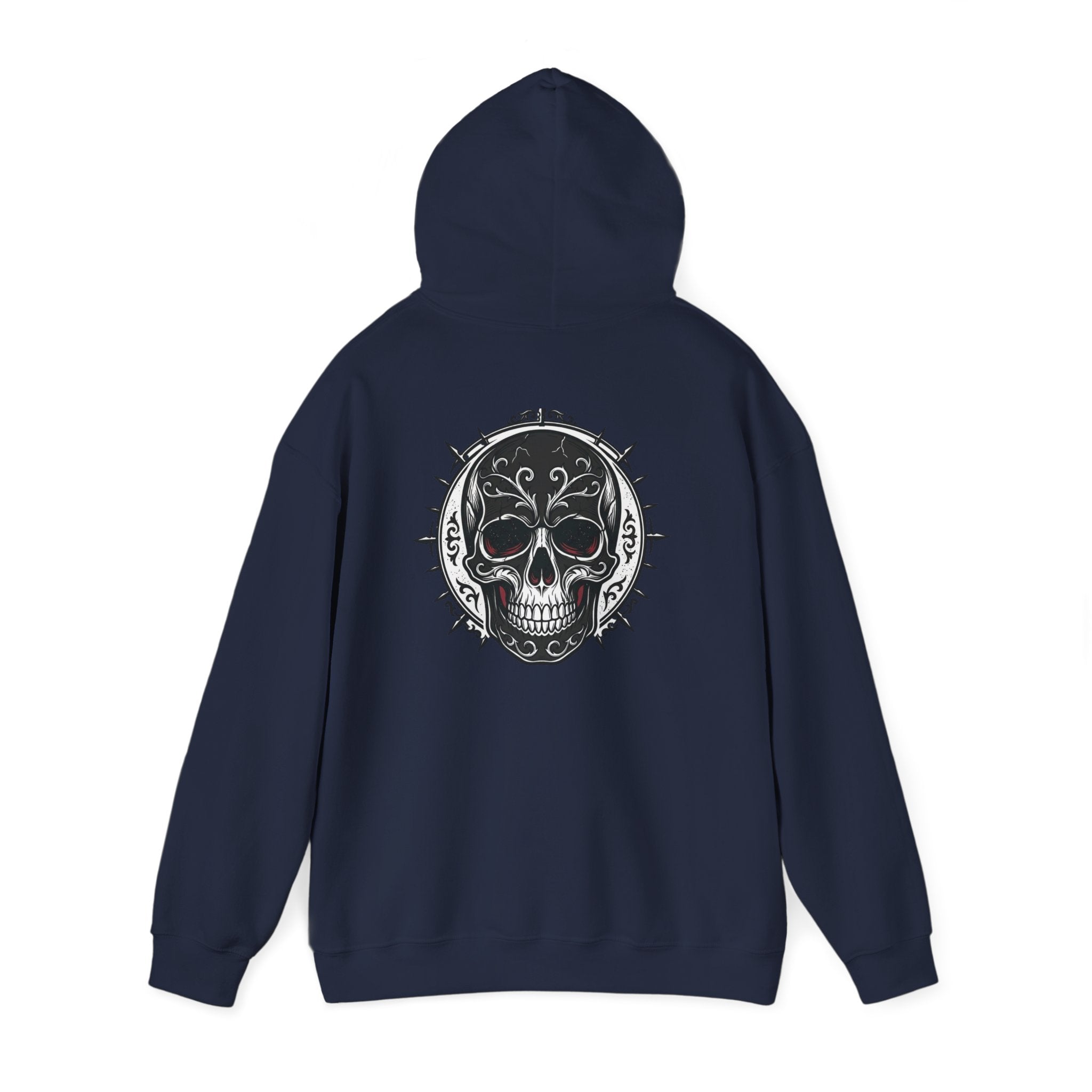 Skull & Rose Hoodie — Gothic Skull Rose Graphic Hooded Sweatshirt