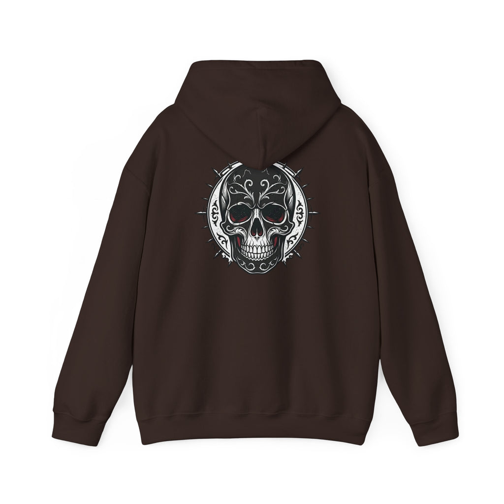 Skull & Rose Hoodie — Gothic Skull Rose Graphic Hooded Sweatshirt