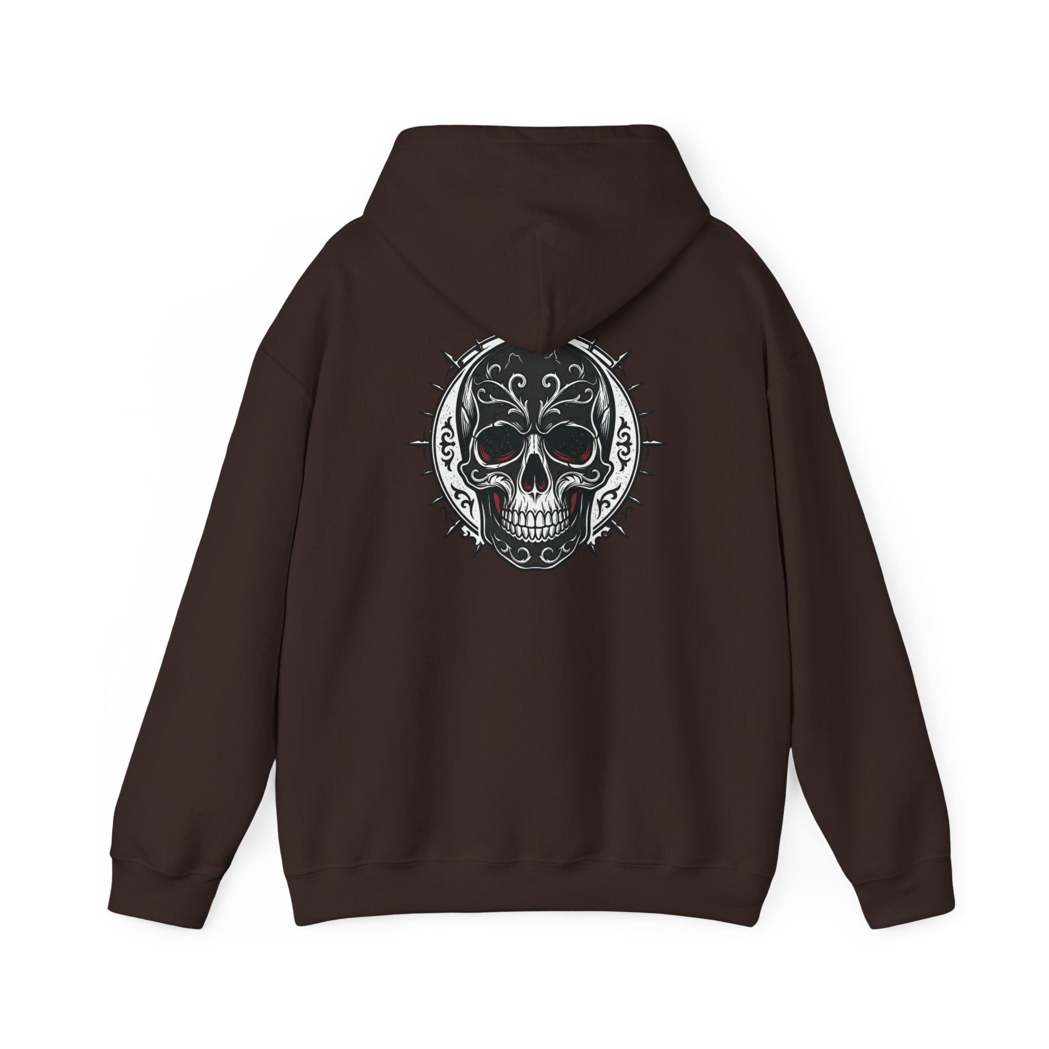 Skull & Rose Hoodie — Gothic Skull Rose Graphic Hooded Sweatshirt