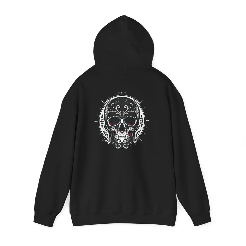 Skull & Rose Hoodie — Gothic Skull Rose Graphic Hooded Sweatshirt