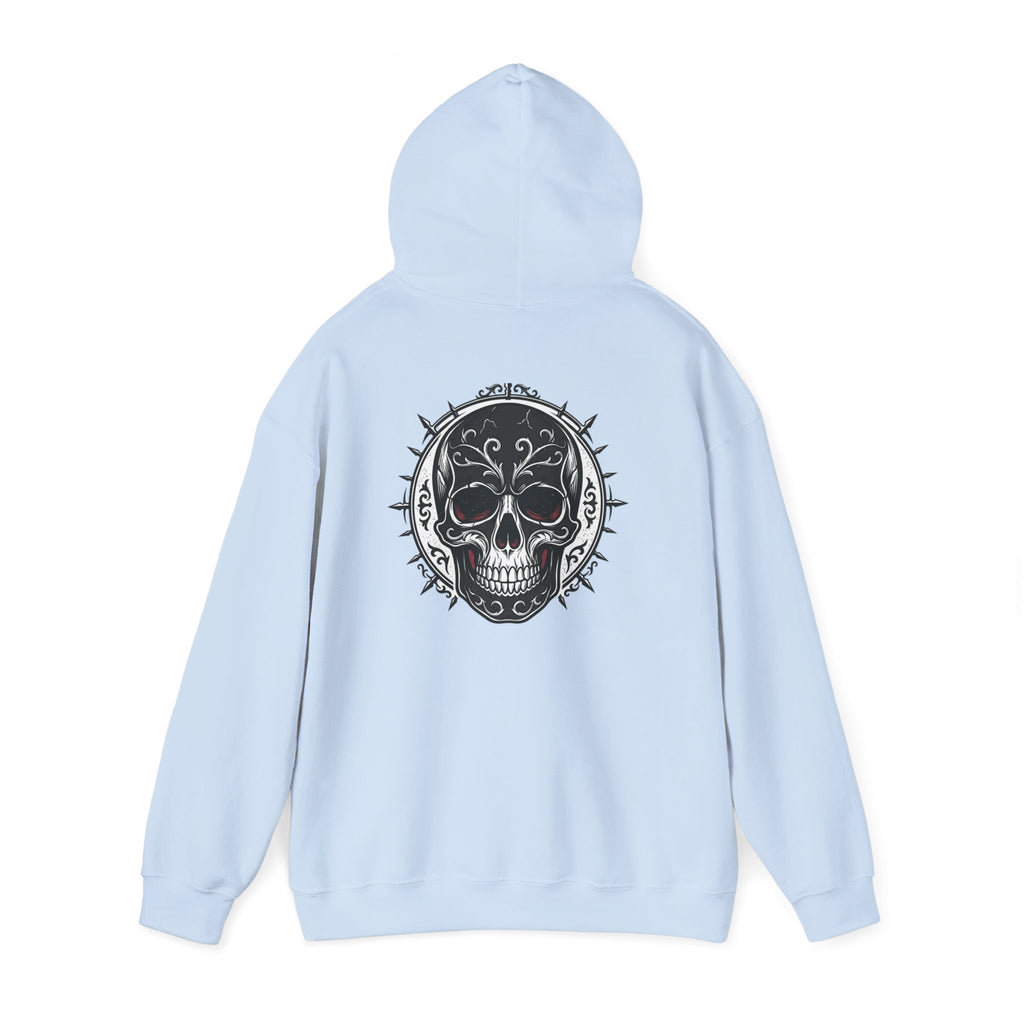 Skull & Rose Hoodie — Gothic Skull Rose Graphic Hooded Sweatshirt