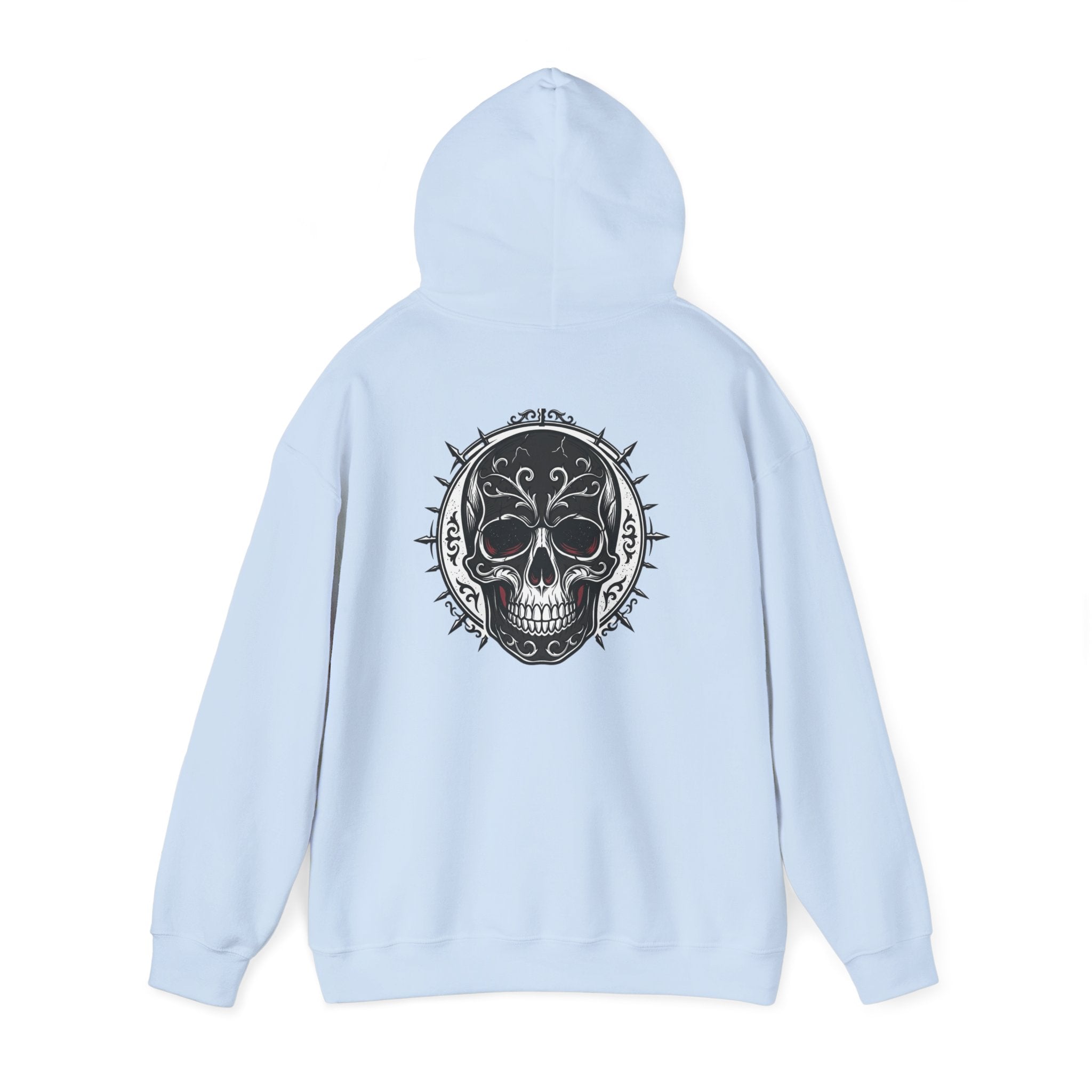 Skull & Rose Hoodie — Gothic Skull Rose Graphic Hooded Sweatshirt
