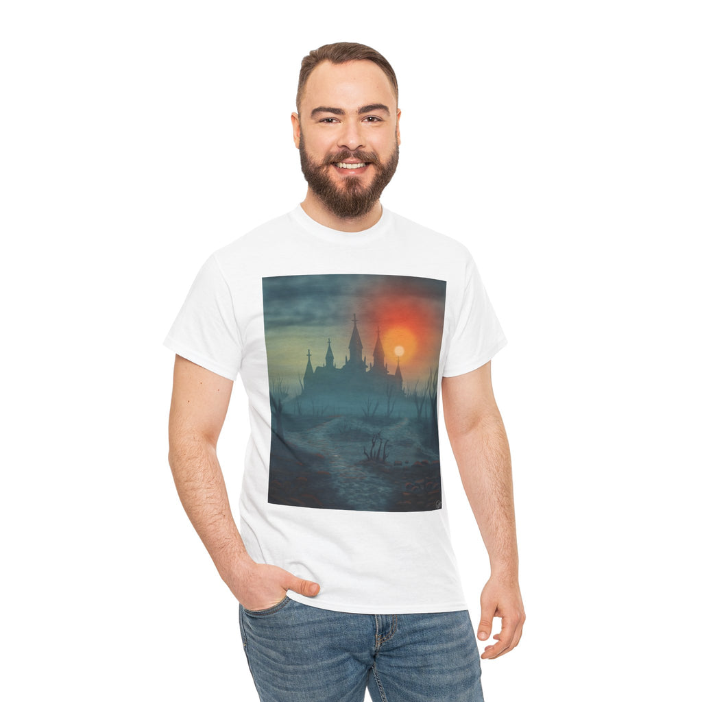 Castle Sunset T‑Shirt — Moody Gothic Landscape Tee