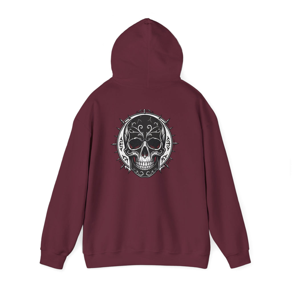 Skull & Rose Hoodie — Gothic Skull Rose Graphic Hooded Sweatshirt