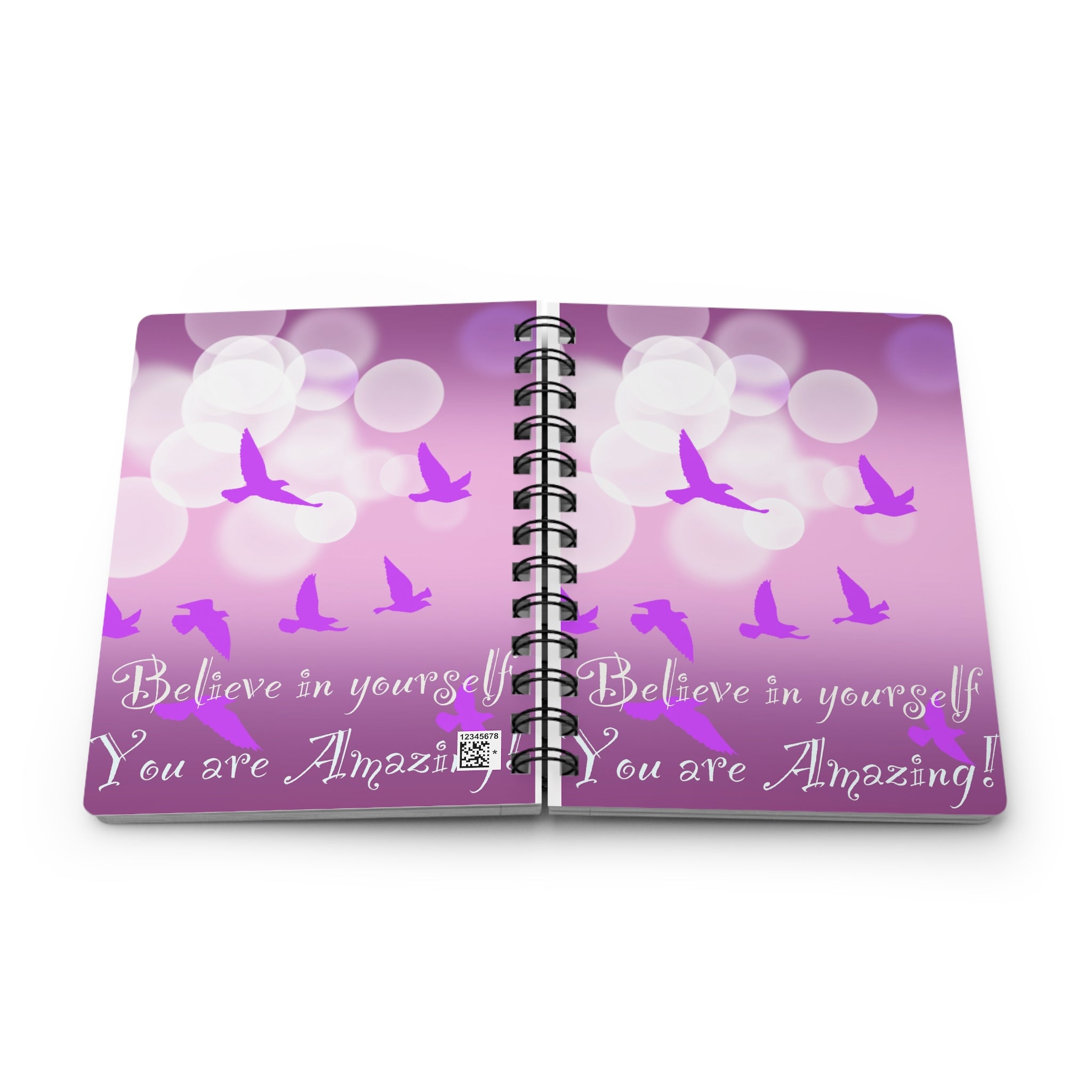 Inspirational Spiral Journal — "Believe in Yourself, You Are Amazing"