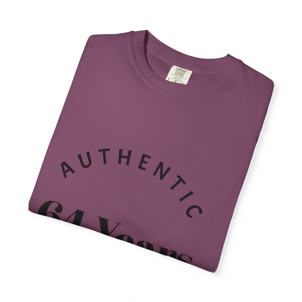 T-Shirt — "Authentic 64 Years" with Enchanted Mushroom Back Art